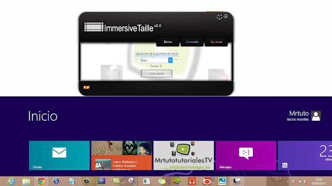 Cómo cambiar el tamaño y posición de Menú de  pantalla de Inicio en Windows 8