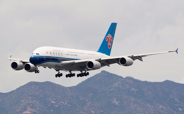 A380-800 of China Southern Airlines Approaching