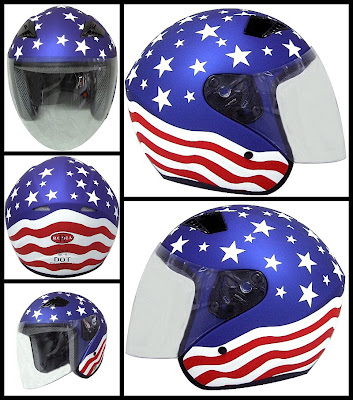 Stars and stripes motorcycle helmet