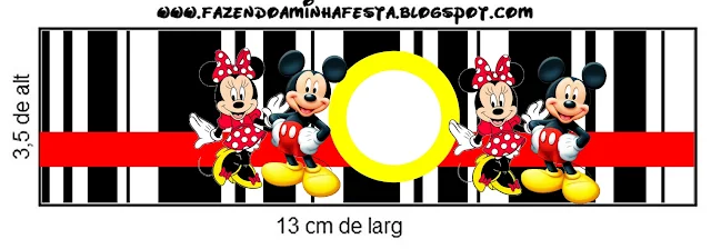Minnie and Mickey in Red, Free Printable Labels