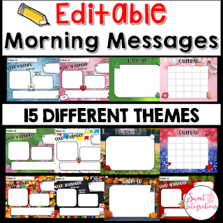 Editable Morning Message Templates. 15 different thems