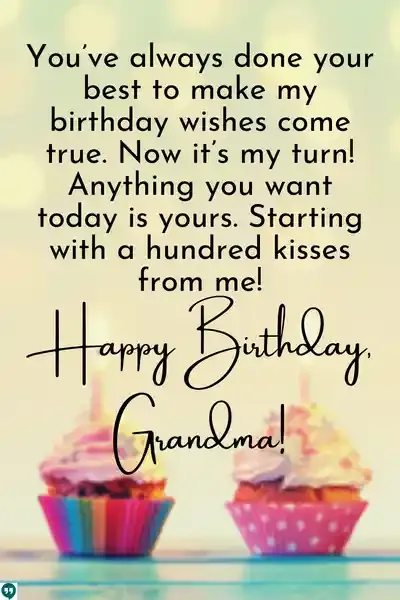 happy birthday grandma wishes images with cupcake