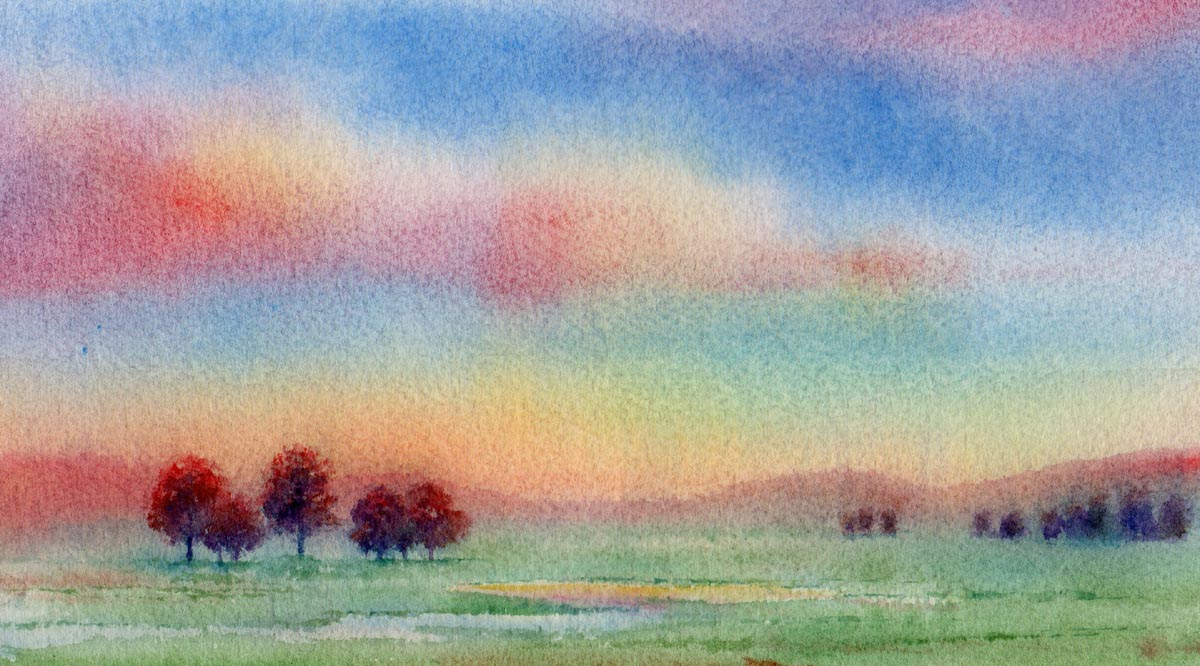 AFTER THE STORM watercolor landscape by Barbara Fox