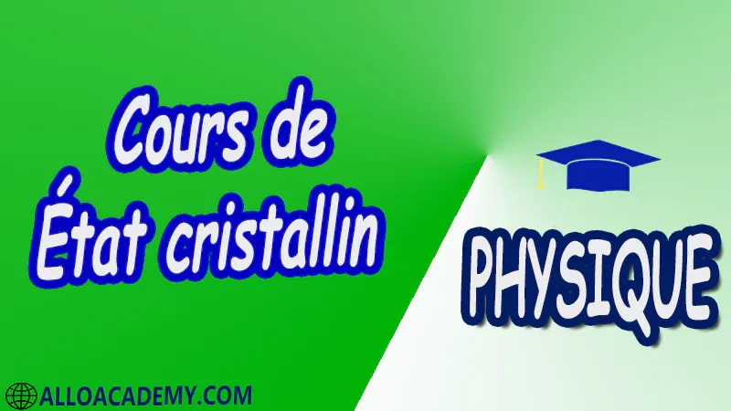 Cours de l'état cristallin pdf