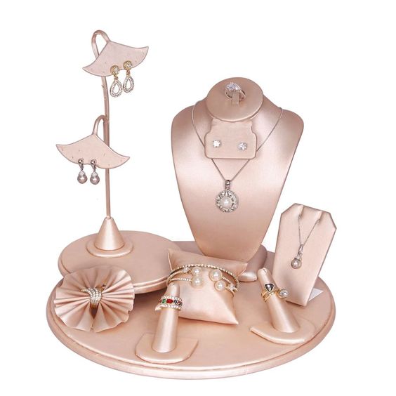 Champagne Pink Jewelry Display 9-Piece Set