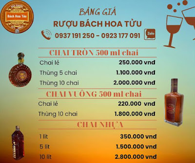 Bang gia ruou bach hoa tuu Sau Phuoc moi nhat nam 2022