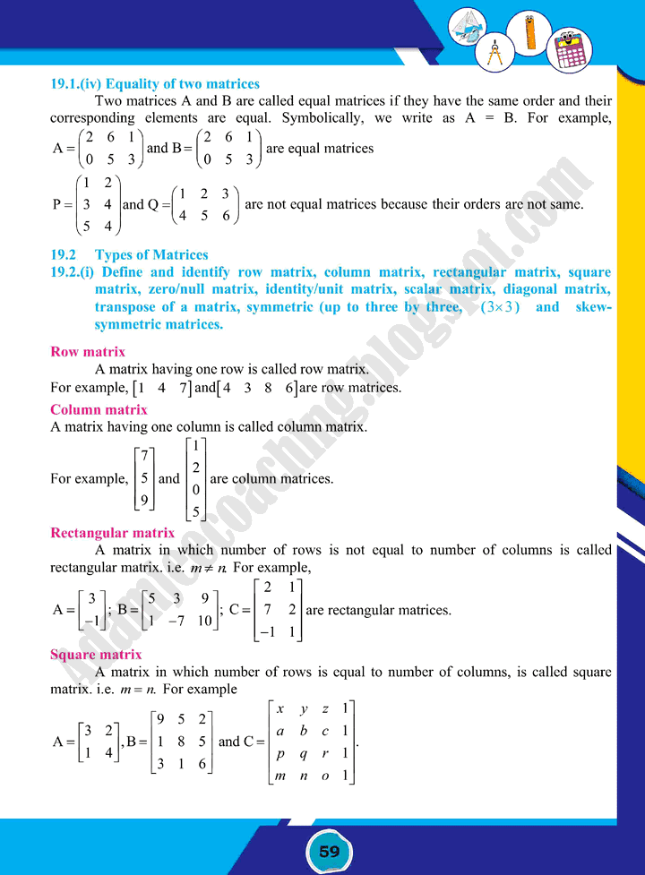 matrices-and-determinants-mathematics-class-10th-text-book