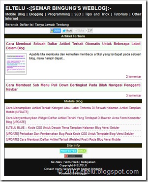 Blogger Mobile Themes - Eltelu Hitam Putih