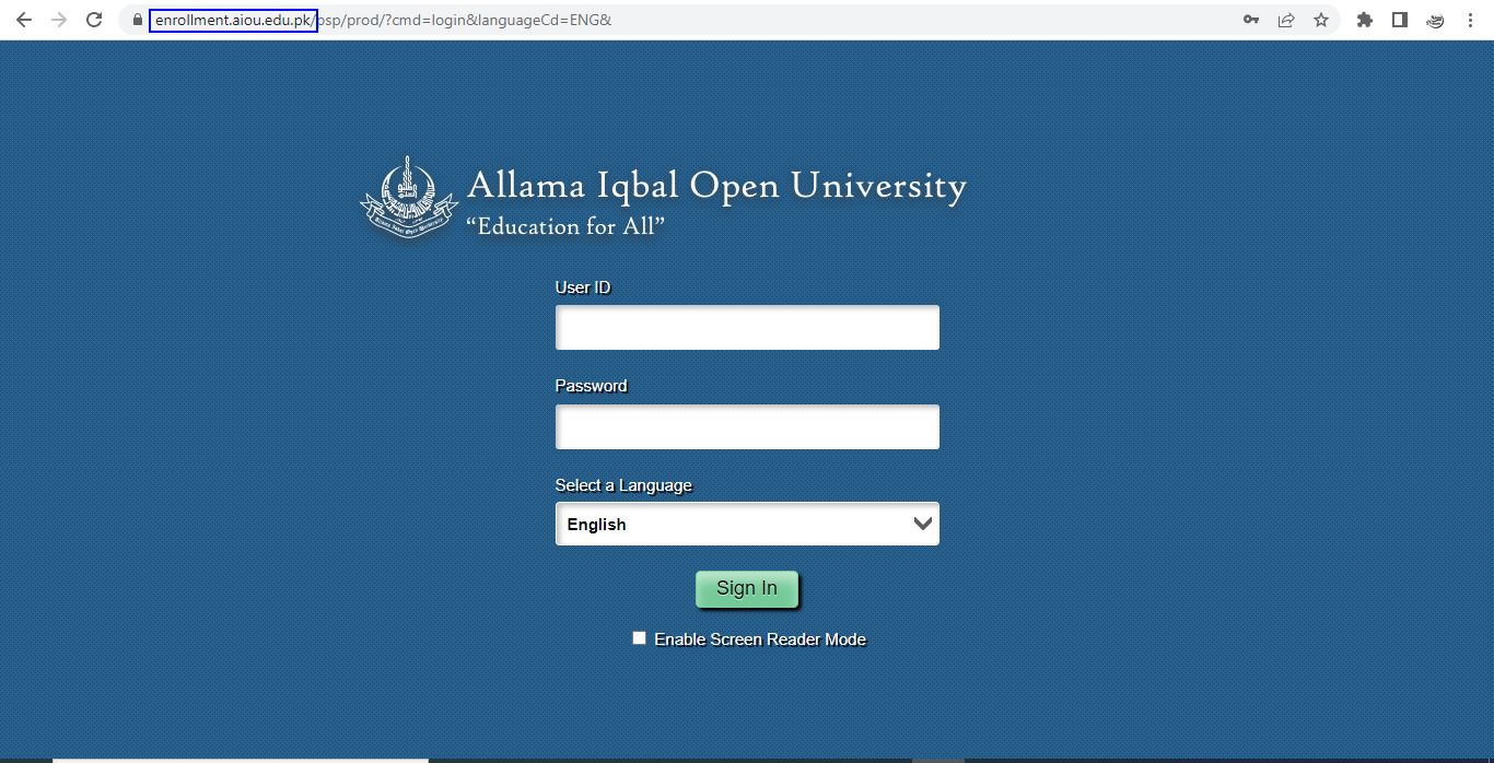 enrollment aiou