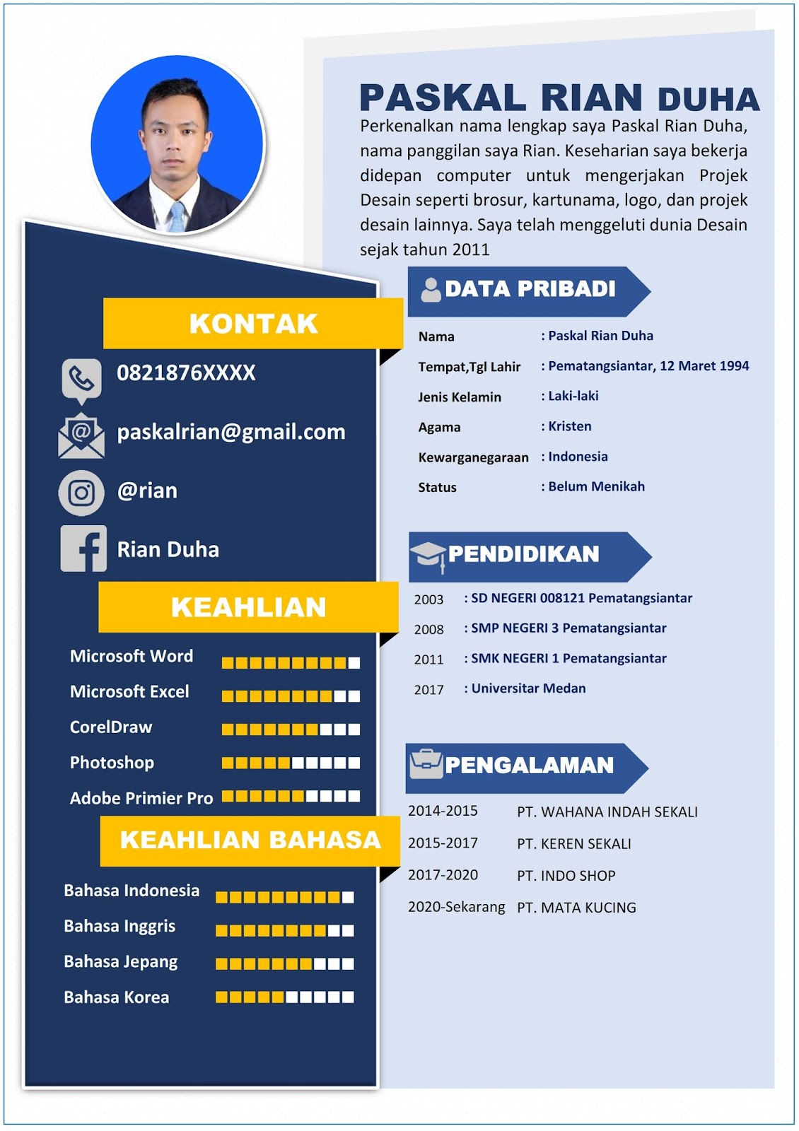 Download CV Lamaran Kerja Versi 9 Gratis Template  Goliketrik