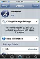 Guide To Unlock iPhone 3GS with Ultrasn0w 0.8 details