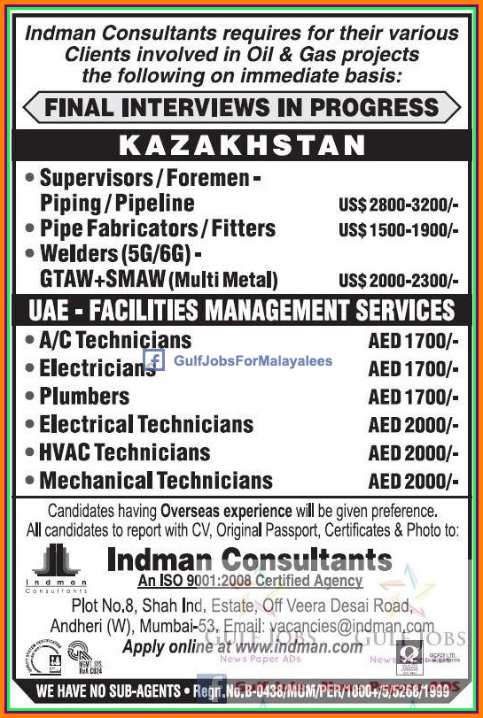 Oil & Gas jobs for Kazakhstan & UAE