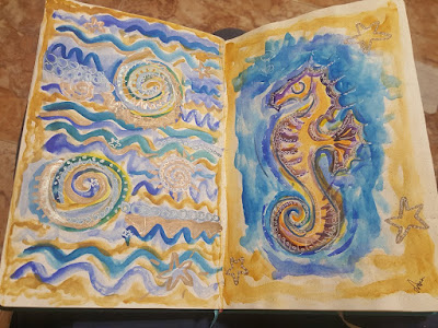 caballito de mar - seahorsse - Cover-page del mes de junio del bullet journal.