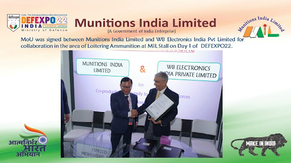 Munitions India Limited signs MoU with WB Electronics India Pvt Limited for collaboration in Loitering MunitionMunitions India Limited signs MoU with WB Electronics India Pvt Limited for collaboration in Loitering Munition