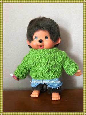 kiki monchhichi pull tricot handmade fait main knitting sweater doll poupée