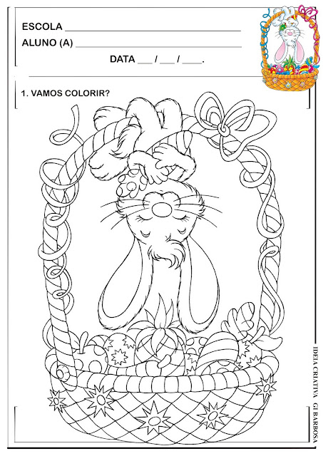 Atividade Páscoa Comercial para Colorir