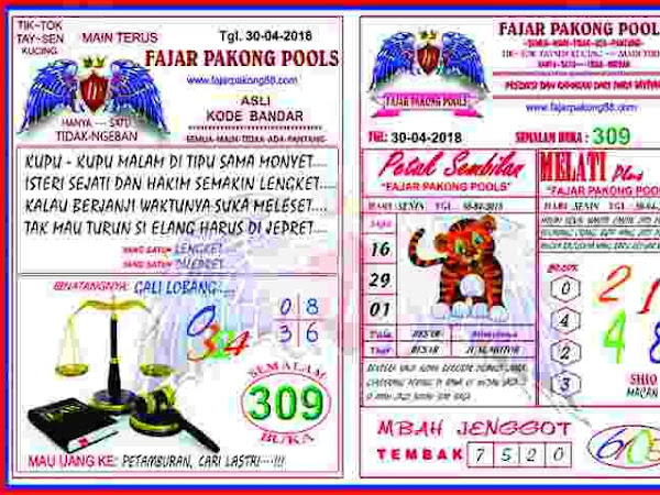 Kode Syair Fajar Pakong Pools 01 Mei 2018