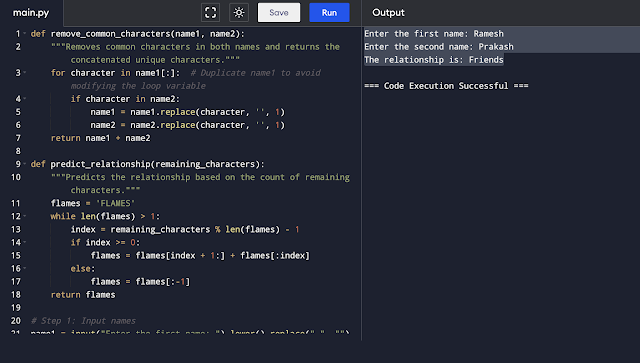 Flames Game in Python