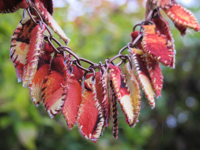 fabric leaf charms