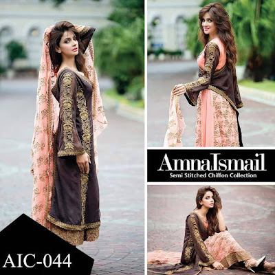 Amna Ismail Semi Stitched Chiffon Dresses 2016-2017 For Women