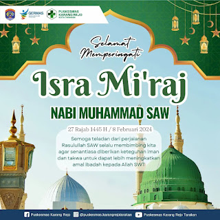 Selamat  Isra Miraj 1445H - Puskesmas Karang Rejo Tarakan