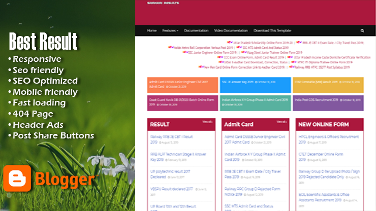 Sarkari Result Premium Responsive Blogger Template