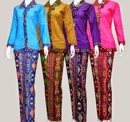 15 Model Baju Batik Lengan Panjang Wanita Modern 2019