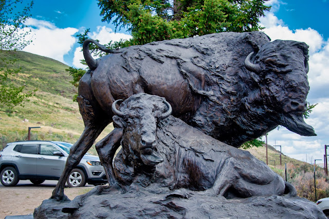 Bison Sculpture at the National Museum of Wildlife Art Jackson Wyoming Grand Tetons National Park