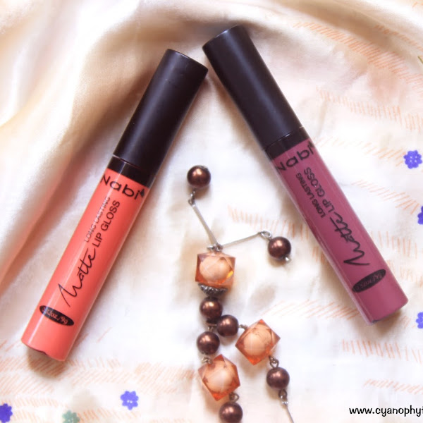 Review Nabi Longlasting Matte Lipgloss Pastel Orange #MLG141 and Angel Rose #MLG118