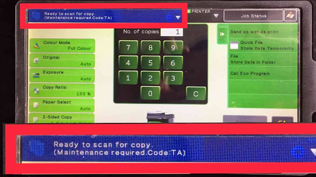 Sharp MX-3110N Maintenance Code TA Reset