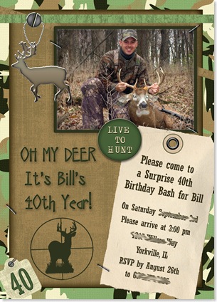 Hunting Themed Birthday Invitations 5