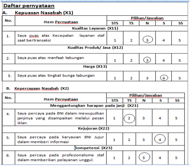 Mempersiapkan Data Quisioner untuk Diolah Dengan Partial 