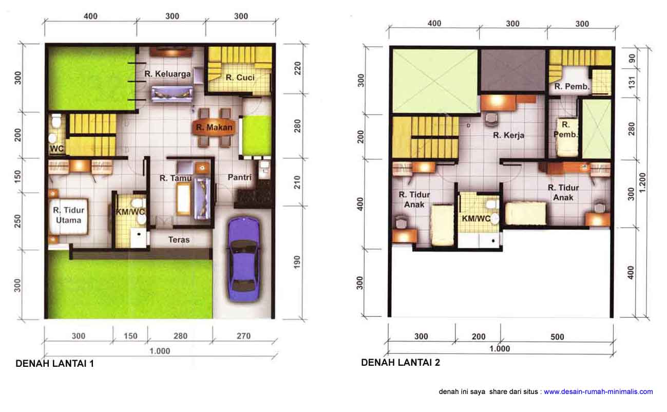 100 Desain Contoh Gambar Rumah Minimalis  Lantai 2 Modern  