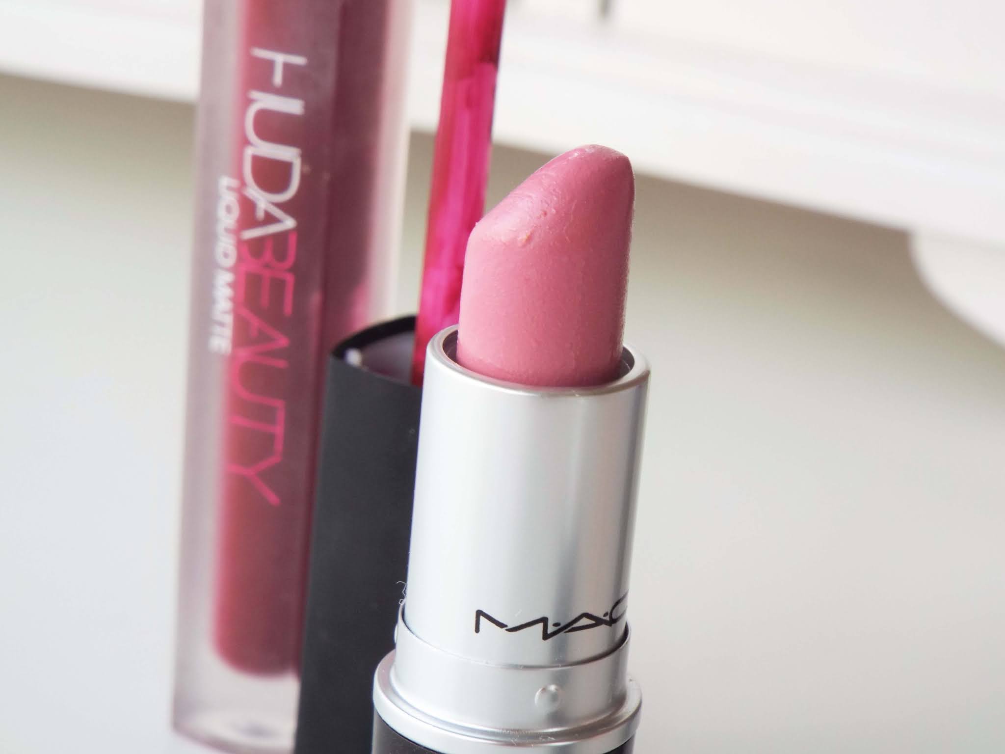 Close up shot of MAC Snob lipstick.