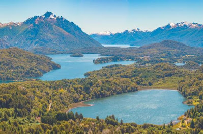 Andean lakes with mountains in Argentine Patagonia. Source: Bruno/ Adobe Stock