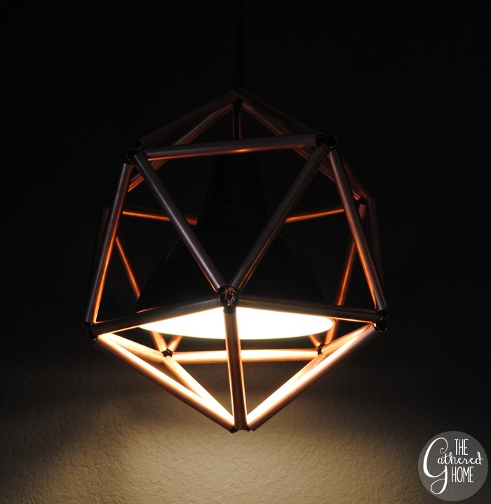 DIY Copper Pipe Icosahedron Pendant Light | www.thegatheredhome.com #tutorial #geometric