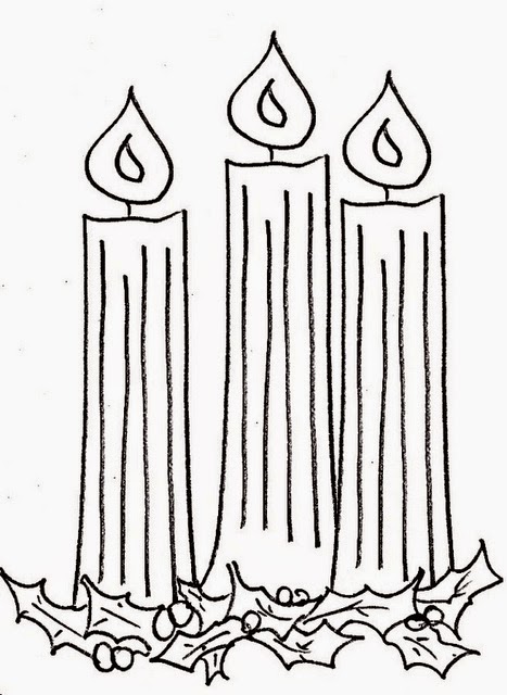 Free Clipart Lilin Natal Hitam Putih Untuk Dekorasi 