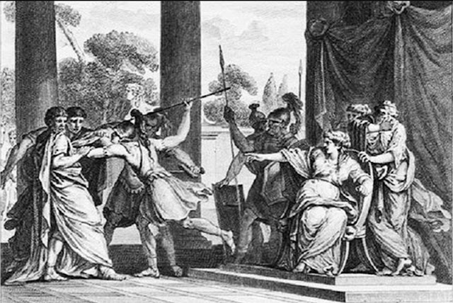 Королева Тевта из Ардиеи приказывает убить римских послов.