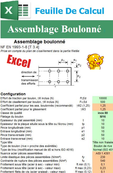 Feuille De Calcul Assemblage Boulonné | Site spécialisé ...