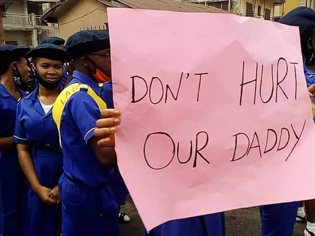 ‘Don’t Hurt Our Daddy’ - Rochas Foundation Students Protest Against Gov. Hope