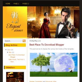 Elegant Dinner Blogger Template. template blog simple and minimalist design blog<br />