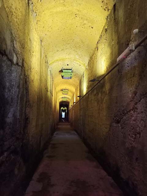 Inside dimly lit long tunnel under Coal Loader site