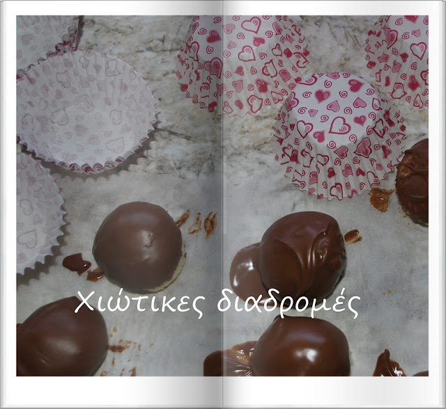 Little sweet balls with coconut and chocolate