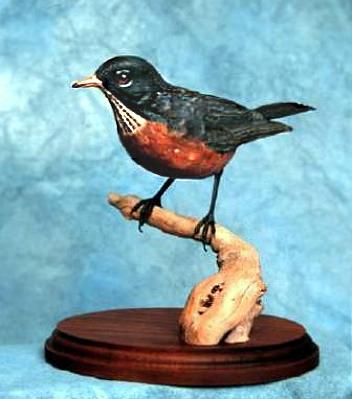 Hand Carved Wood Birds