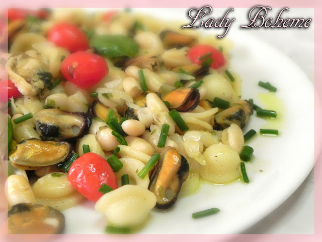 hiperica di lady boheme blog di cucina, ricette facili e veloci. Ricetta orecchiette con cozze e fagioli