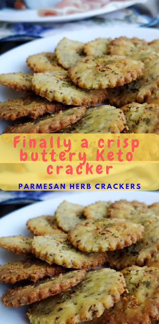 Finally a crisp buttery Keto cracker! Parmesan herb crackers!!