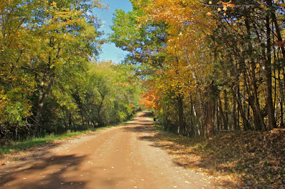 a township gravel road in October