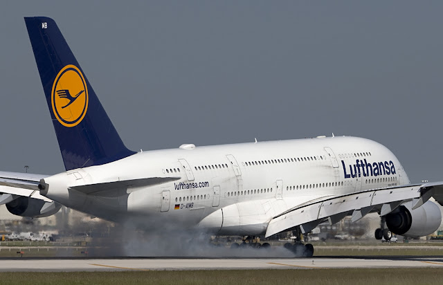 lufthansa a380 hard touch down