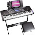 RockJam 61-Key Electronic Keyboard Piano SuperKit with Stand, Stool, Headphones & Power Supply, Black - RJ561