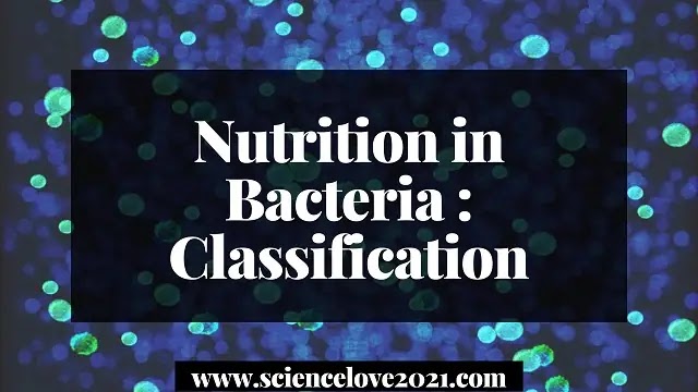 Nutrition in Bacteria : Classification